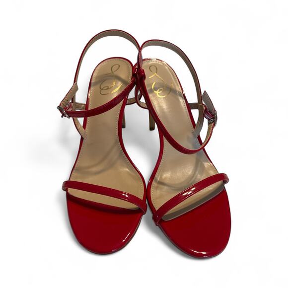 Sam Edelman Doran Heels Size 9 Ruby Red Patent Leather - Picture 6 of 16